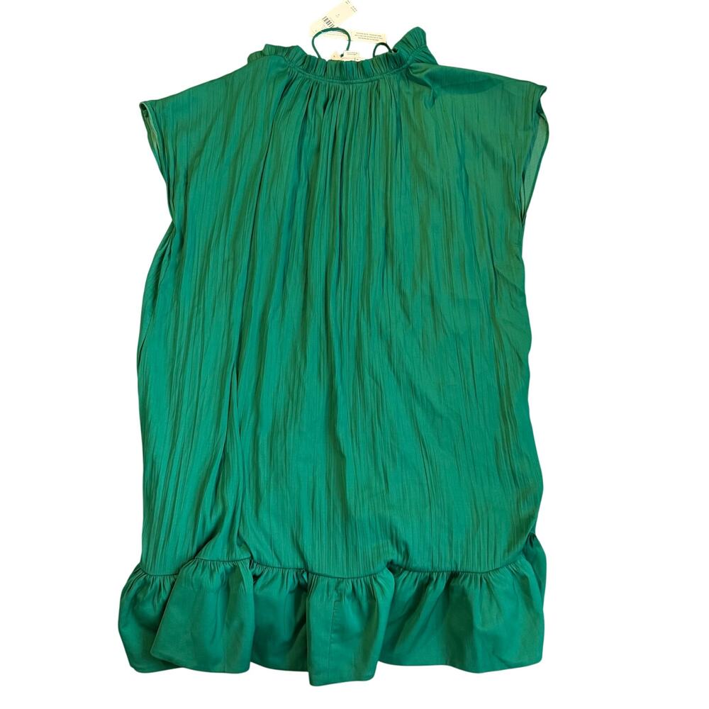 Anthropologie Emerald Green Mock Neck, Lined, Swing Dress NWT- S - Picture 4 of 15